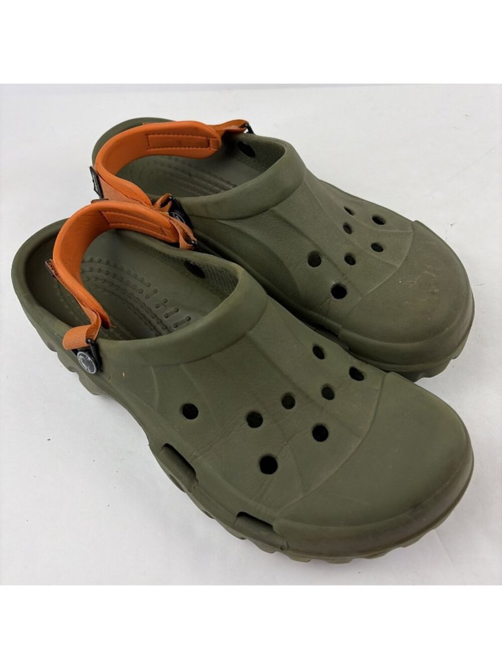 Crocs Off Road Sport Clog Slip On Army Green & Orange Men’s Size 12